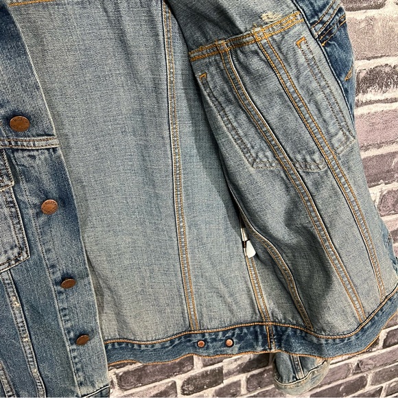 Nudie Jeans Terry Organic Cotton Sharp Used Denim Jacket Size M - Picture 13 of 16